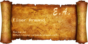 Eiser Armand névjegykártya